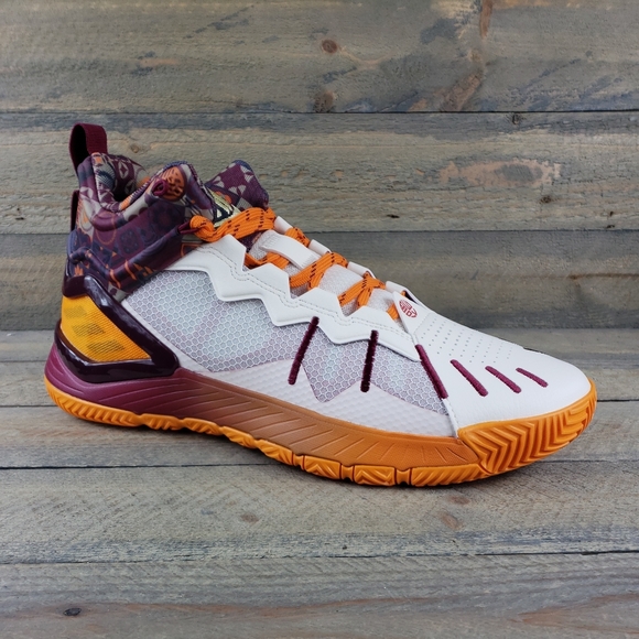adidas Son of Chi Men's Bounce Basketball Athletic Shoes White Orange Maroon - Picture 2 of 12